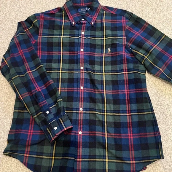 Polo by Ralph Lauren Classic Fit Plaid Oxford Shirt Men's Size L 100% Co… - Picture 2 of 7